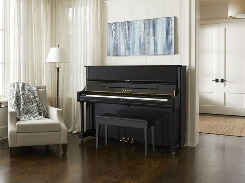 Yamaha B2 Upright Piano; Polished Mahogany