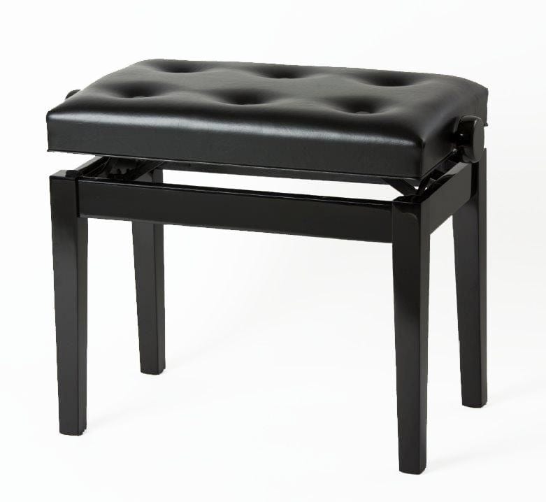 Feurich XD2 Button Top Piano Bench; Polished Ebony