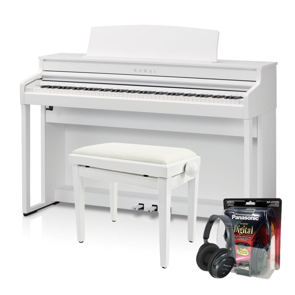 Kawai CA401 Satin White Digital Piano Value Package