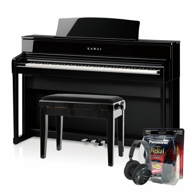 Kawai CA701 Digital Piano Value Package; Polished Ebony