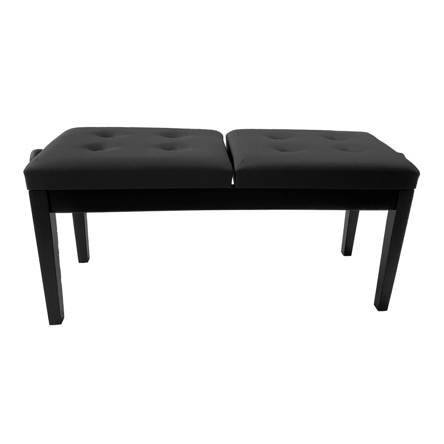 Nocturne Duet Adjustable Piano Stool With Button Top; Satin Black