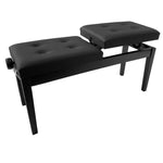Nocturne Duet Adjustable Piano Stool With Button Top; Satin Black