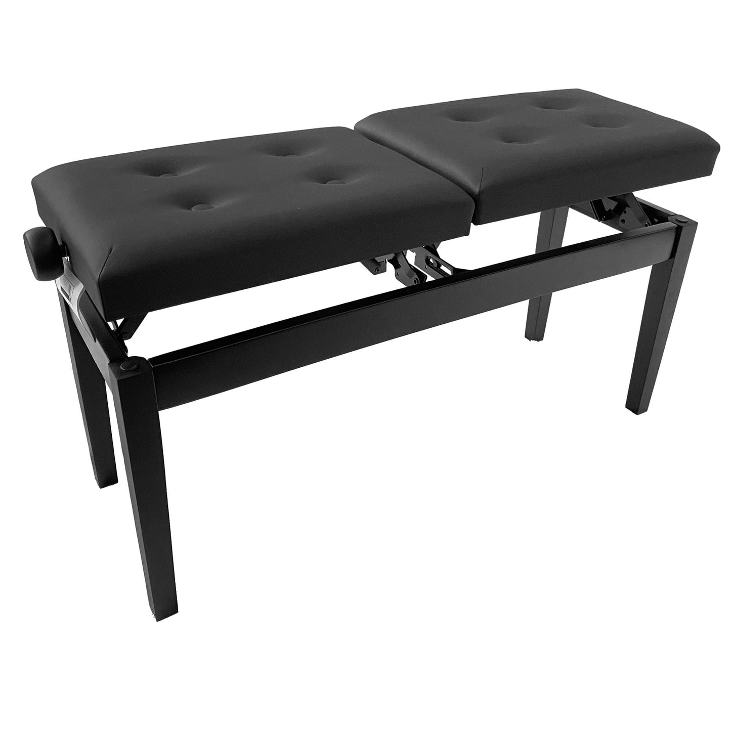 Nocturne Duet Adjustable Piano Stool With Button Top; Satin Black