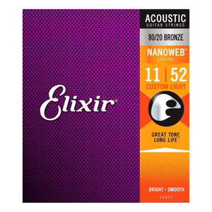 Elixir NanoWeb Custom Light Acoustic Set 11-52