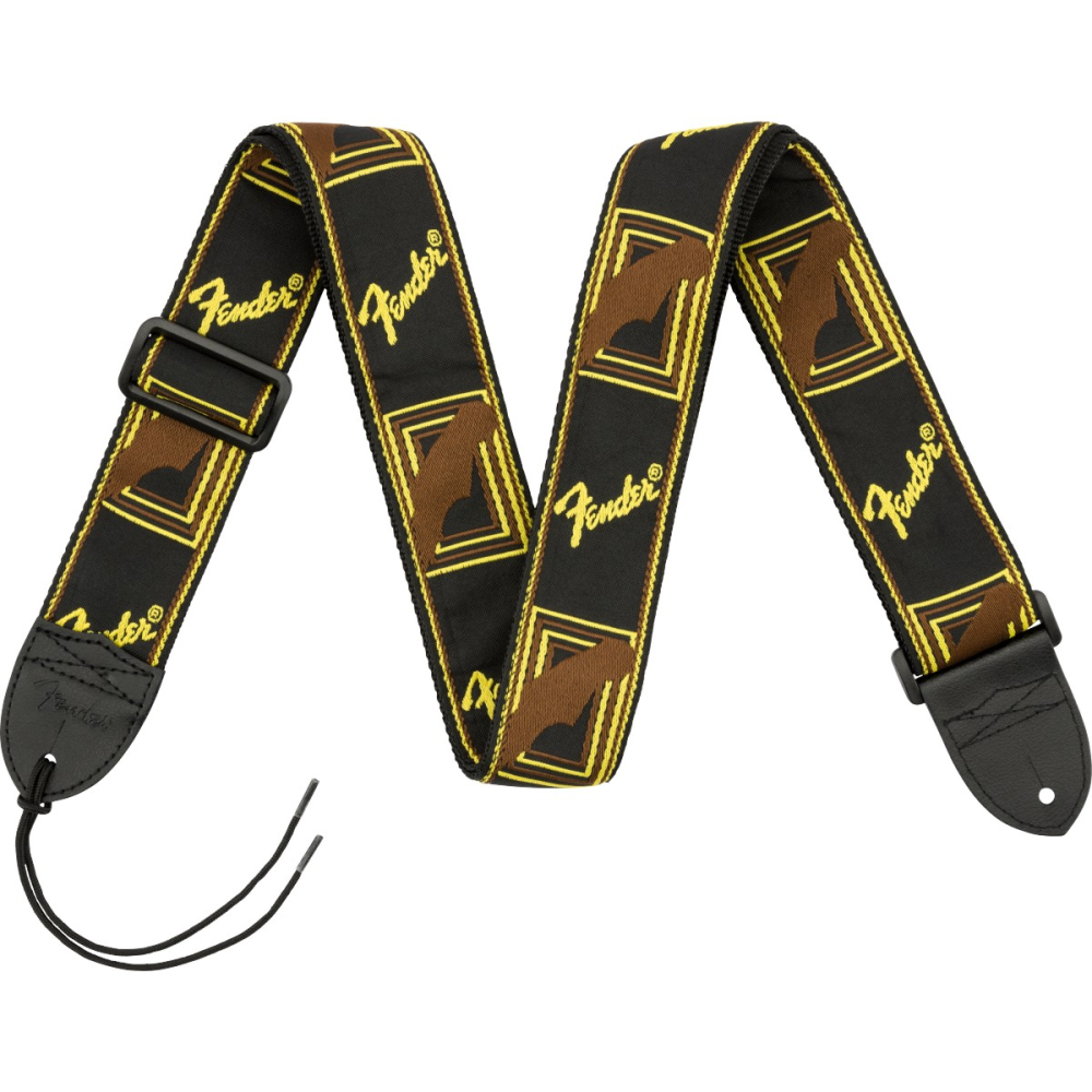Fender 2 Monogrammed Guitar Strap Black Yellow Brown
