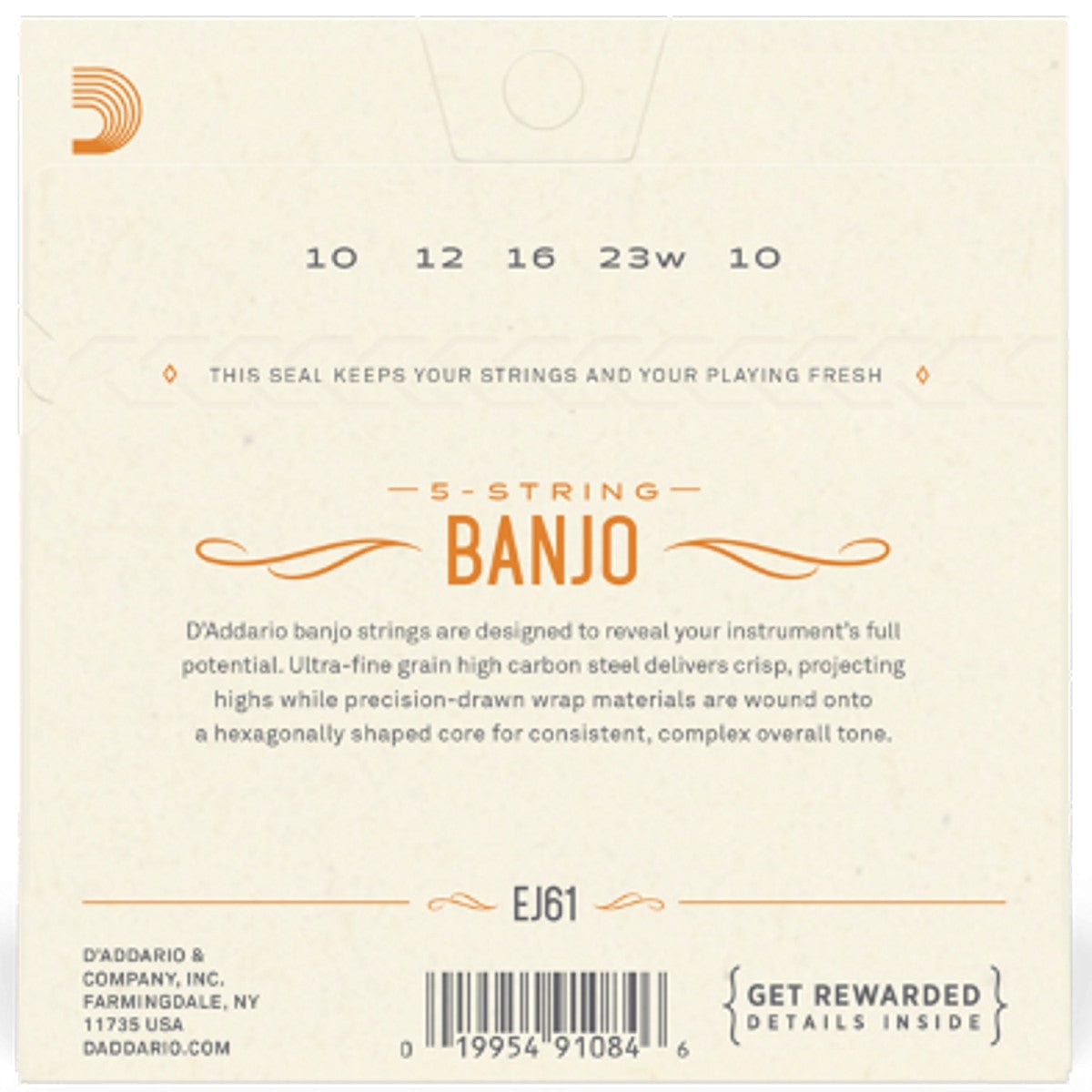 Daddario EJ61 5 string Banjo Set Medium