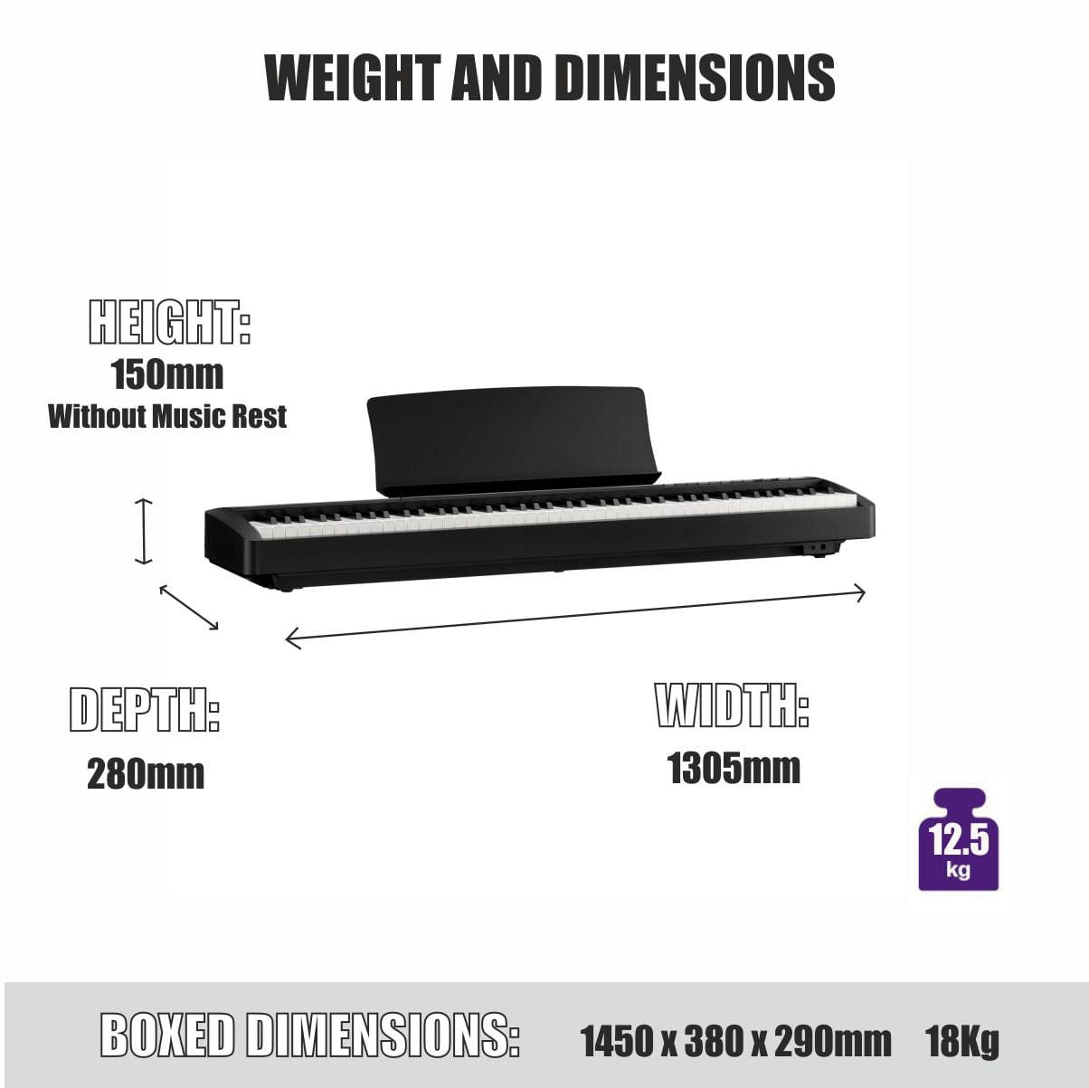 Kawai ES120 Digital Piano; White Home Package