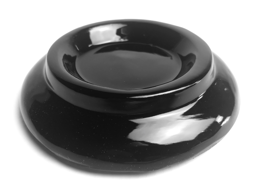 Nocturne Upright Piano Castor Cups; Black Wood Set Of 4