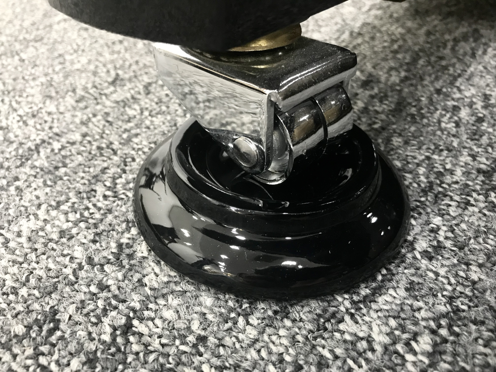 Nocturne Upright Piano Castor Cups; Black Wood Set Of 4