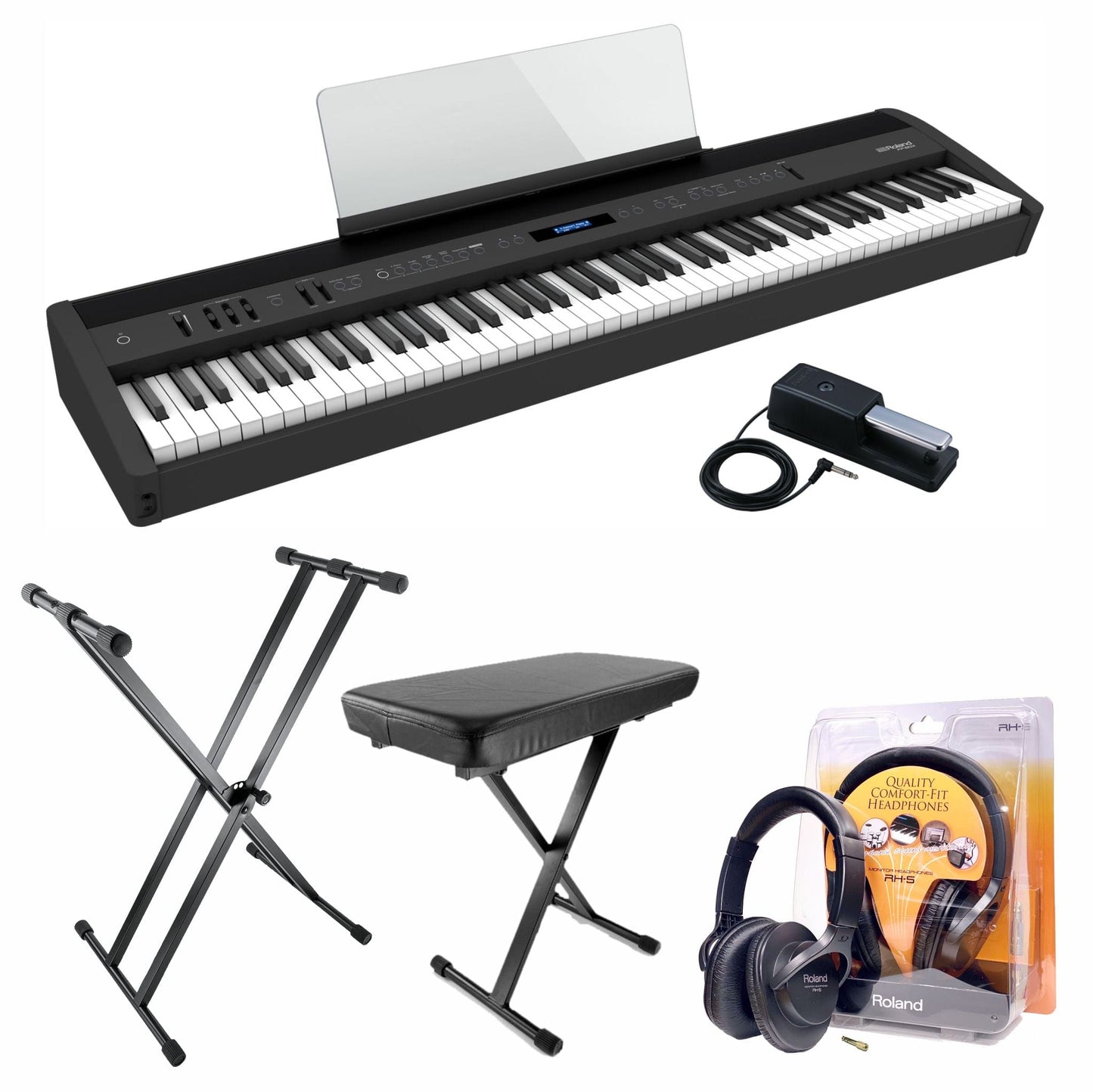 Roland FP60X Digital Piano; Black Upgraded Package