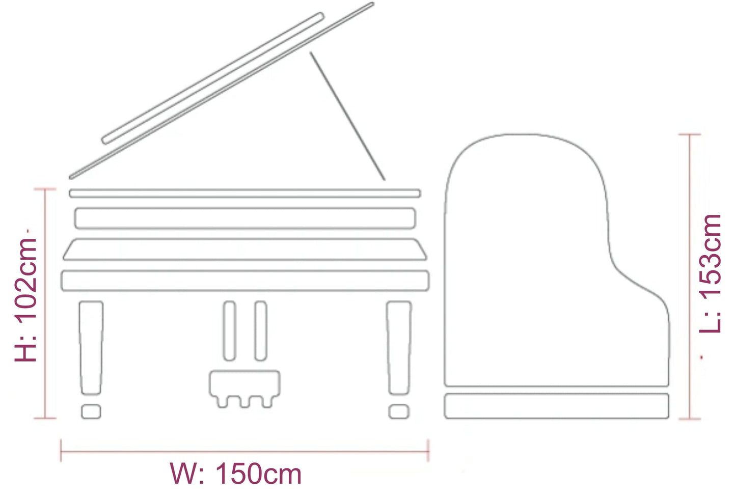 Kawai GL10 Grand Piano; Polished Ebony with Silver Fittings