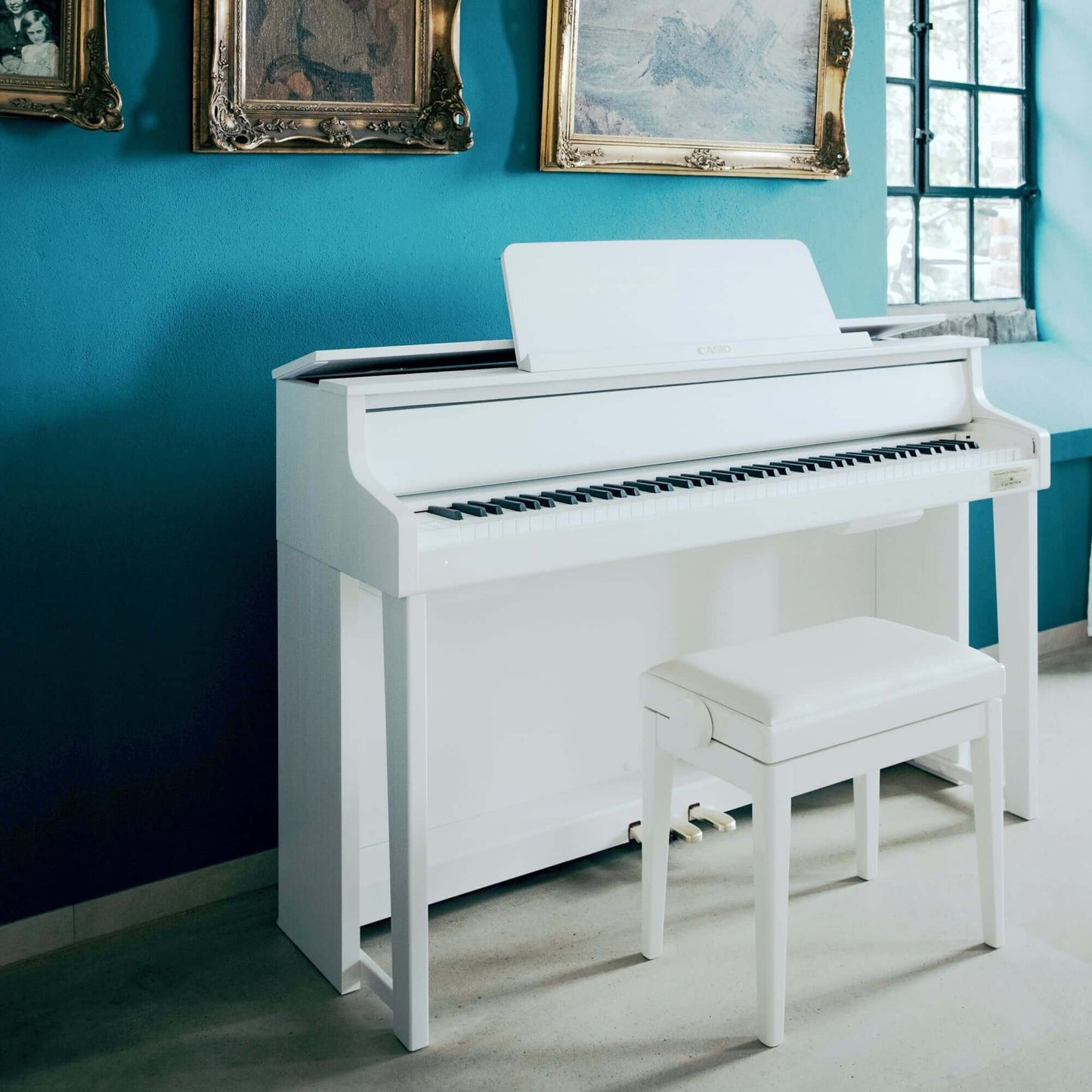 Casio GP310 Grand Hybrid Digital Piano; White with FREE B&O Beoplay H4 2nd Gen Headphones