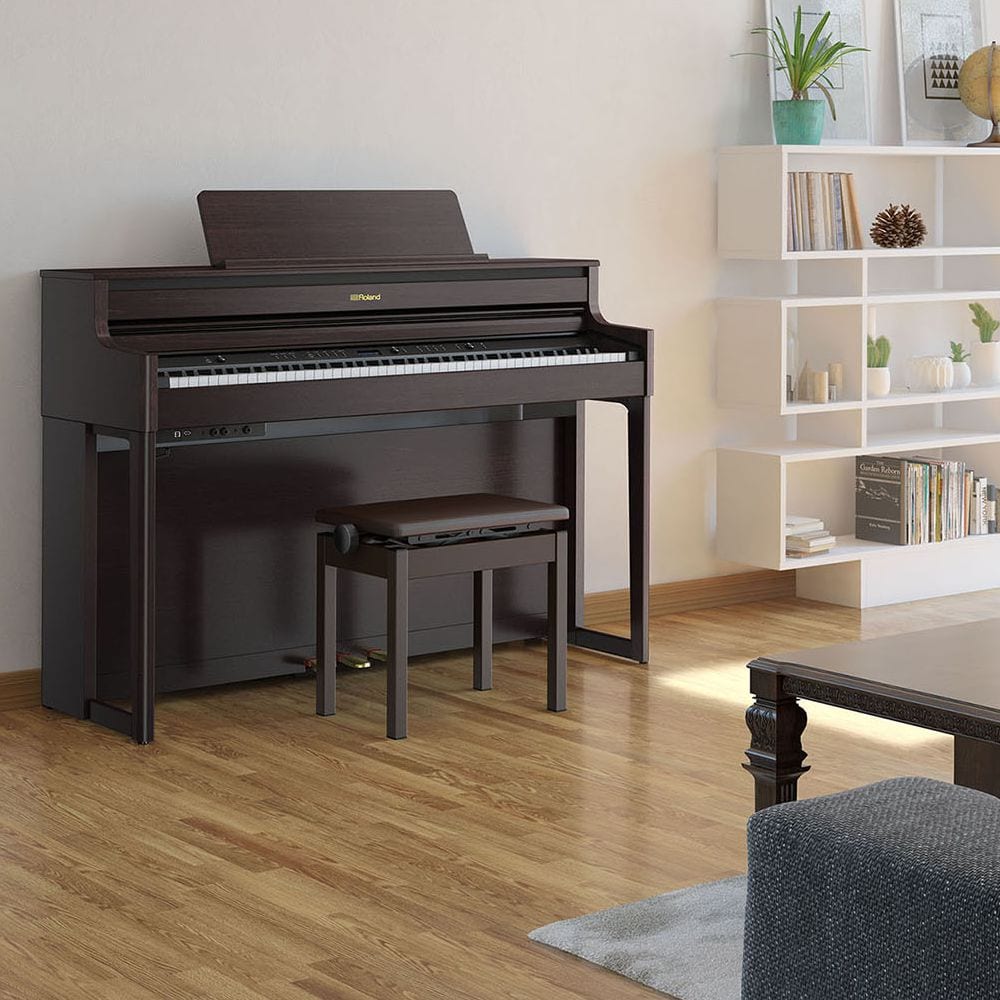 Roland HP702 Dark Rosewood with Piano Stool & Roland RH200 Headphones