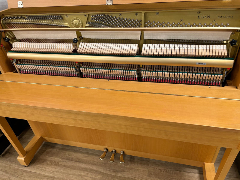 Yamaha E116N Upright Piano in Natural Beech | Made in England; E275384