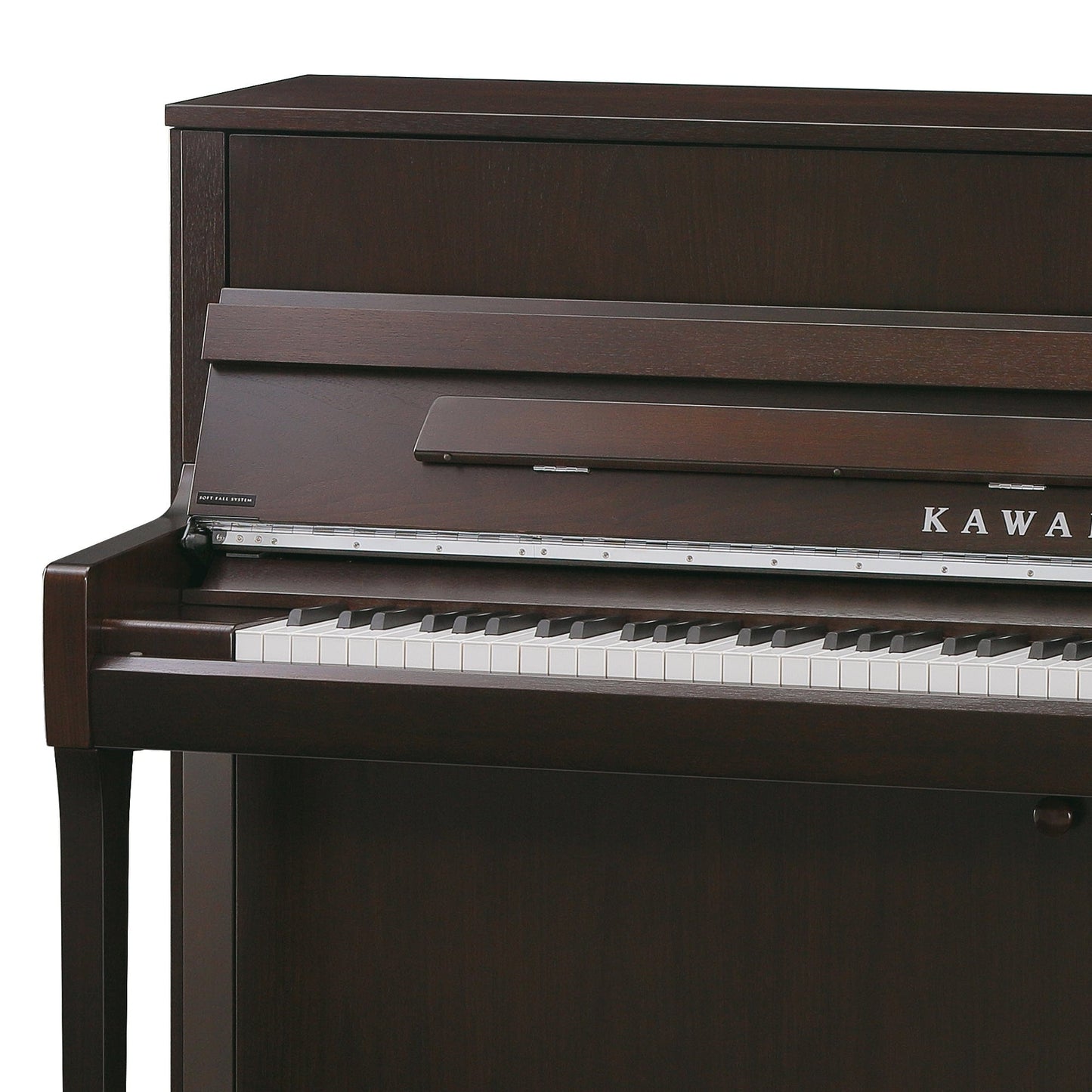 Kawai K200 Upright Piano; Dark Walnut & Silver Fittings