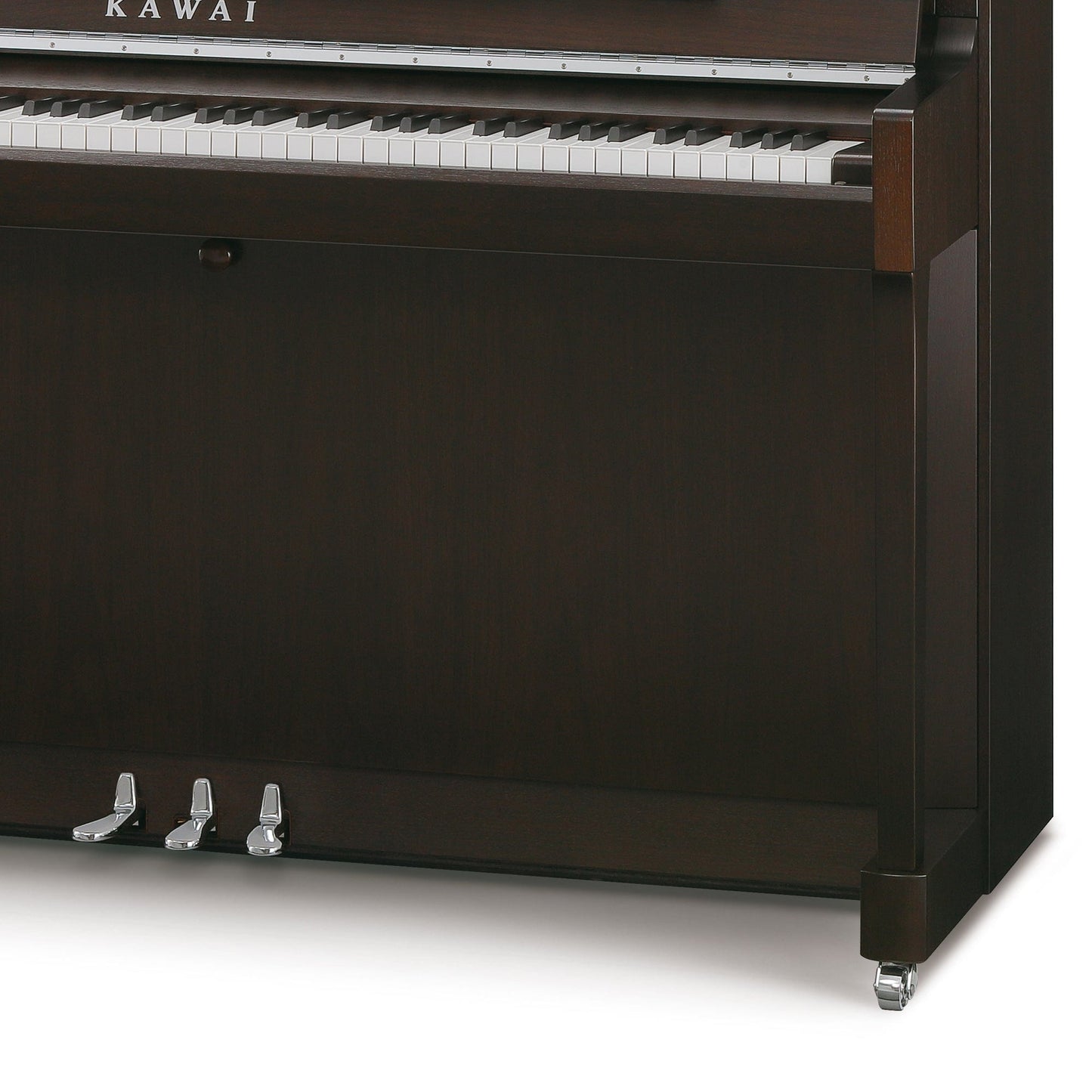 Kawai K200 Upright Piano; Dark Walnut & Silver Fittings