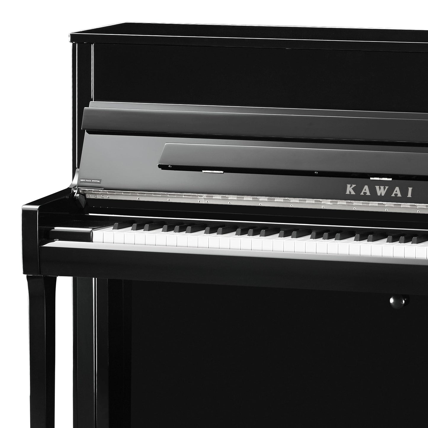 Kawai K200 Upright Piano; Polished Ebony & Silver Fittings