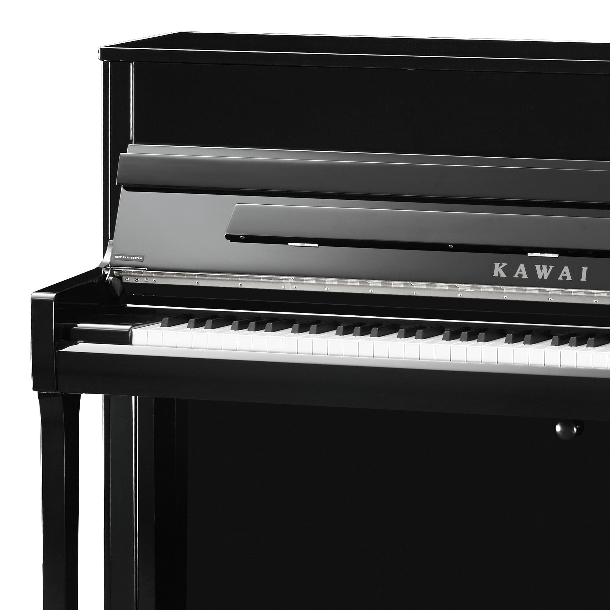 Kawai K200 Upright Piano; Polished Ebony & Silver Fittings