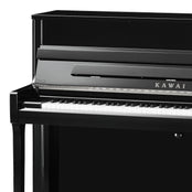 Kawai K200 Upright Piano; Polished Ebony & Silver Fittings