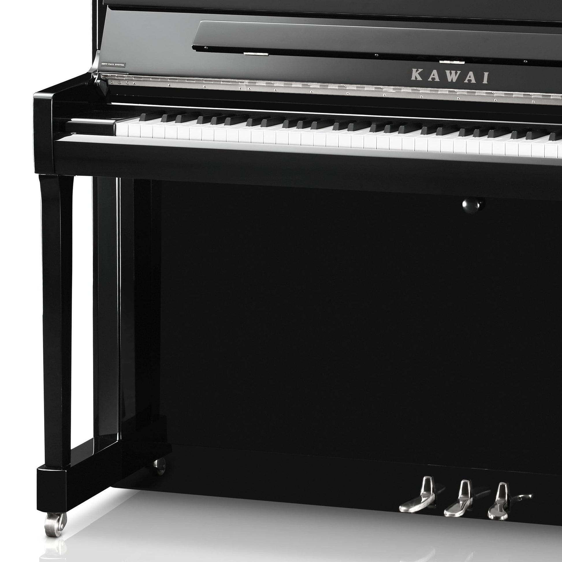 Kawai K200 Upright Piano; Polished Ebony & Silver Fittings