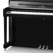 Kawai K200 Upright Piano; Polished Ebony & Silver Fittings