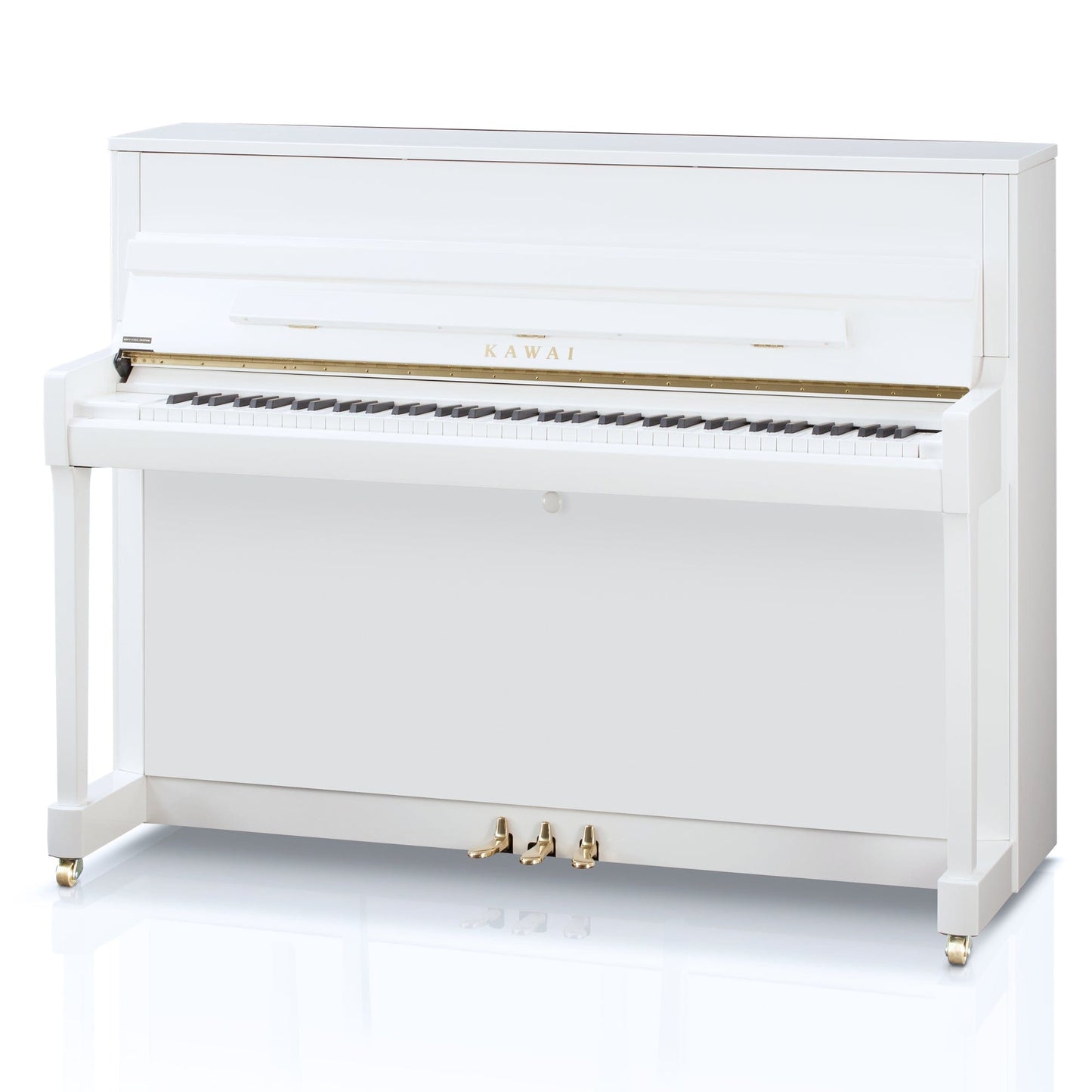 Kawai K200 Upright Piano; Snow White Polished