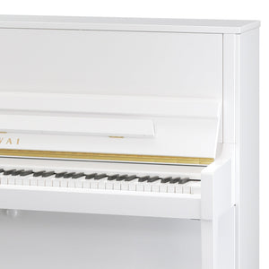 Kawai K300 Upright Piano; Snow White Polished