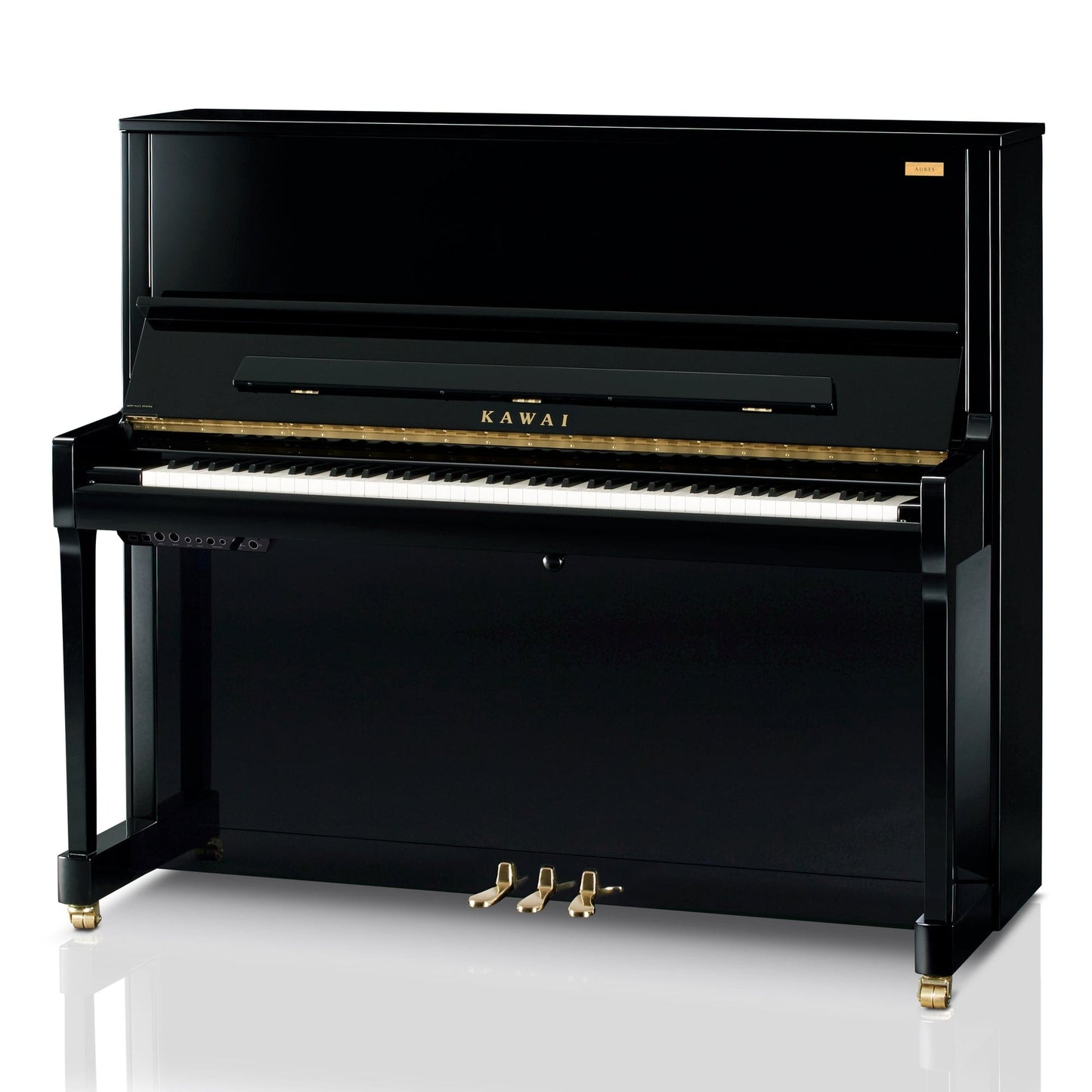 Kawai K600 Aures Hybrid Upright Piano; Polished Ebony