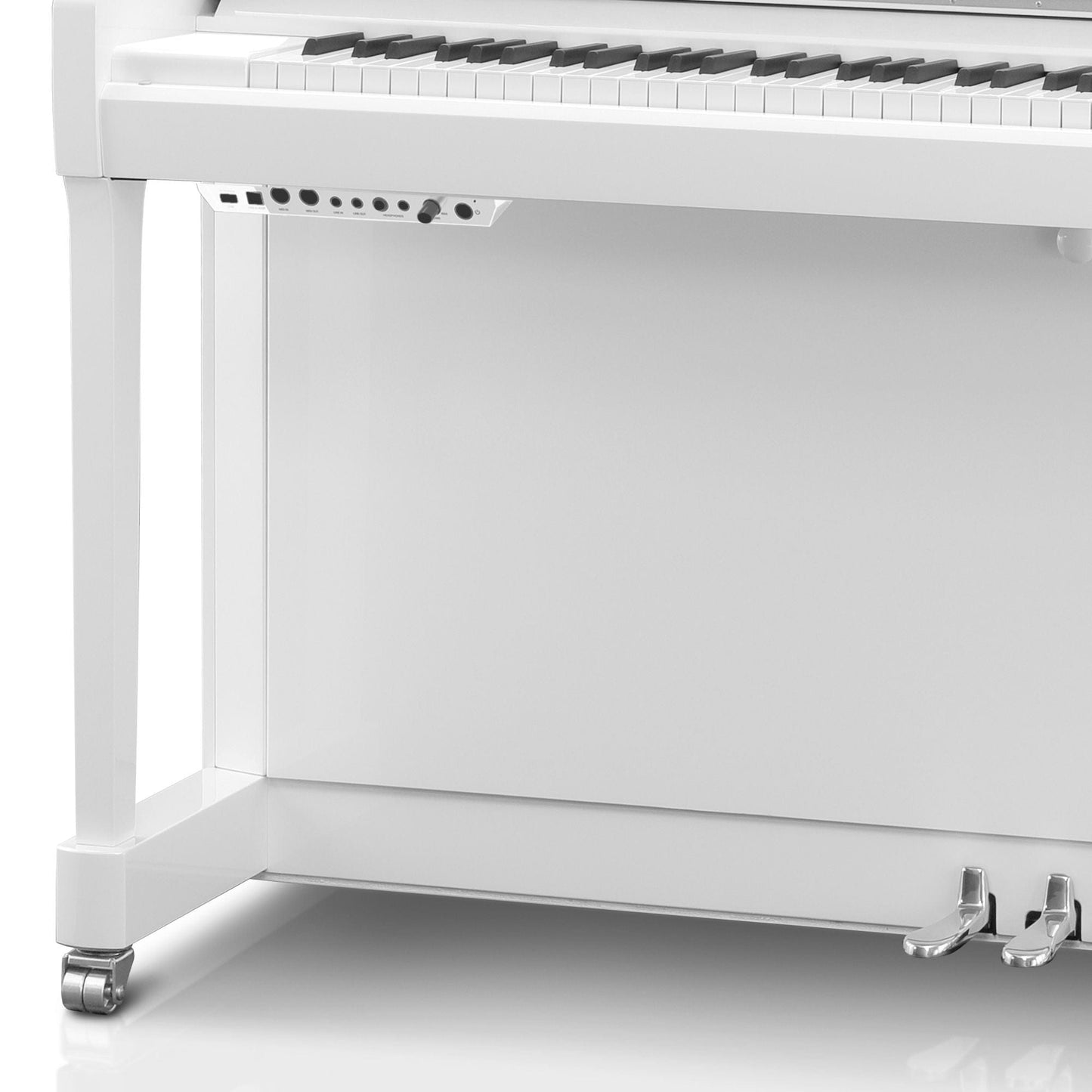 Kawai K200 ATX4 Anytime Silent Upright Piano; Polished White & Silver