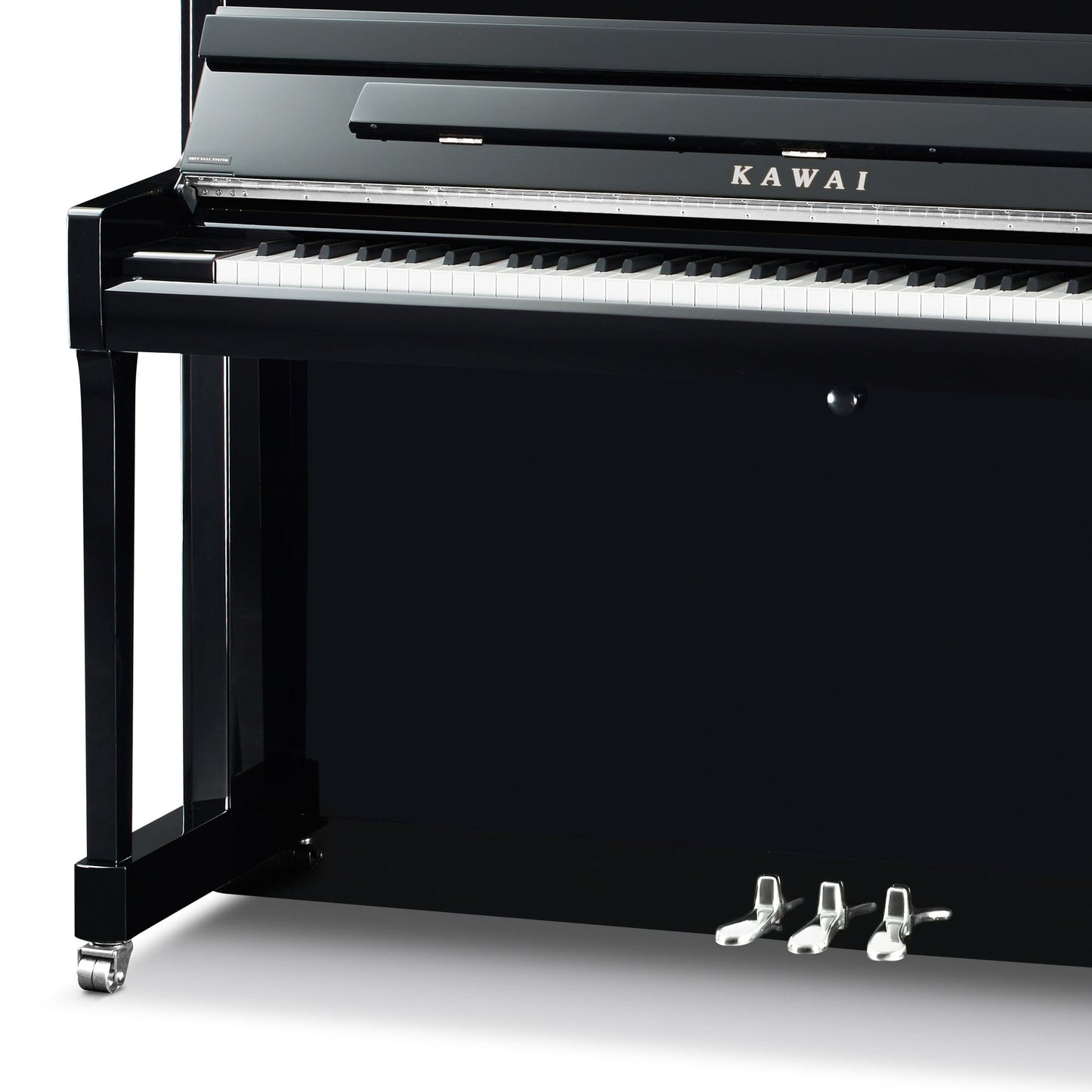 Kawai K300 Upright Piano; Polished Ebony & Silver Fittings