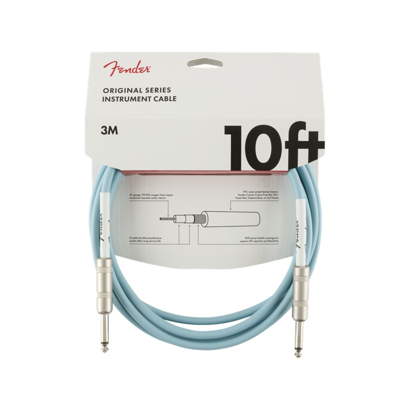 Fender Original Series 10Ft Daphne Blue Guitar Cable