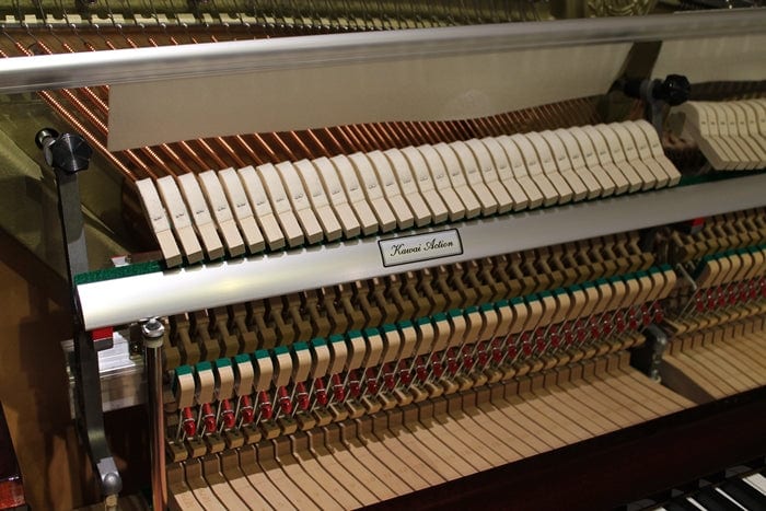 Kawai K15E Upright Piano; Snow White Polished