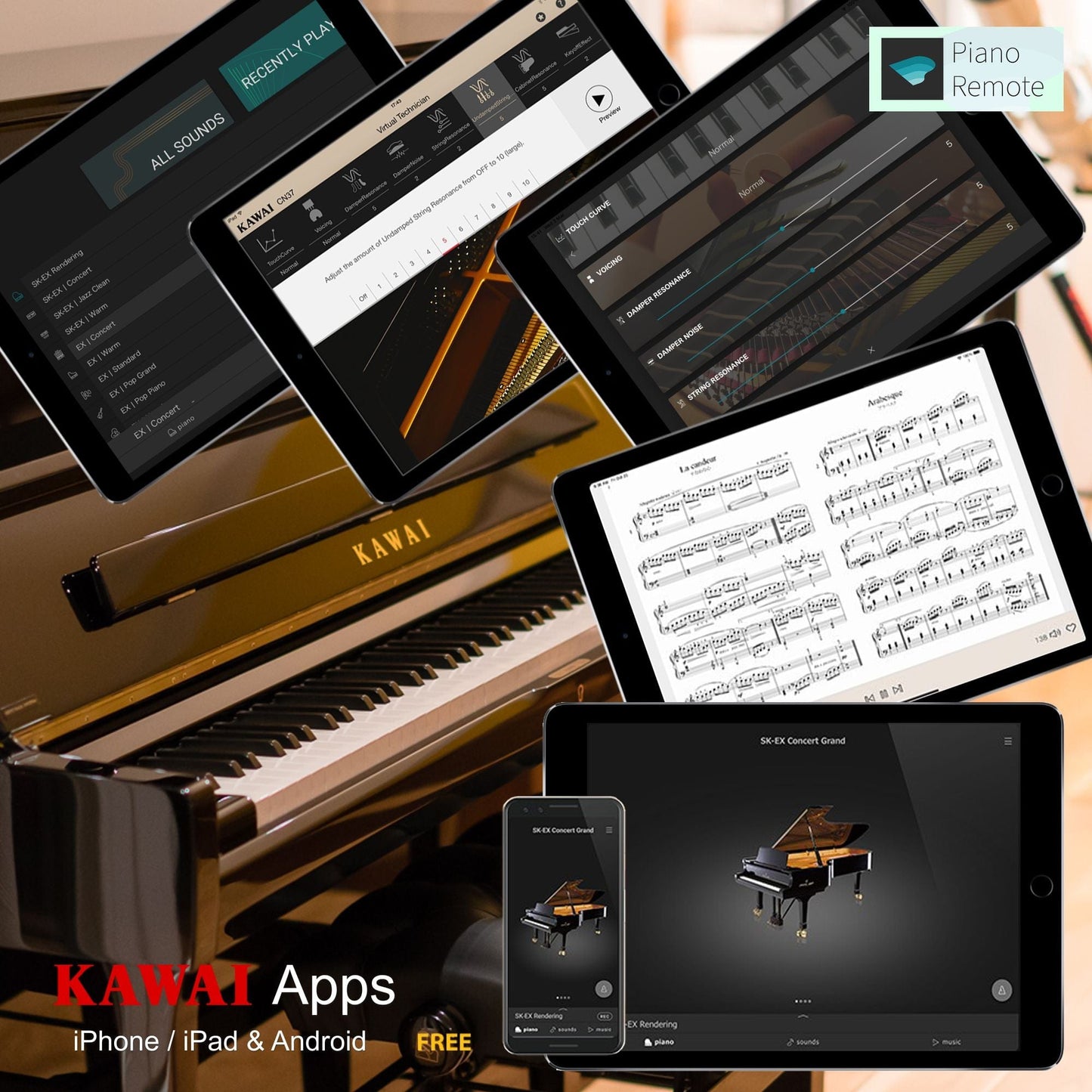 Kawai K300 ATX4 Anytime Silent Upright Piano; Polished White
