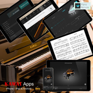 Kawai K300 AURES 2 Hybrid Upright Piano; Polished Ebony