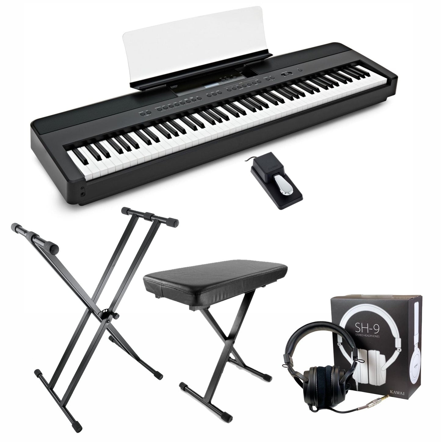 Kawai ES520 Digital Piano; Black Upgraded Package