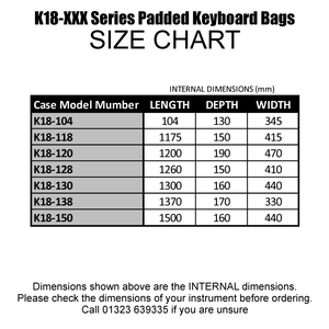 Stagg Music K18-150 150cm Deluxe Padded Keyboard Bag