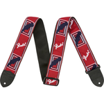 Fender 2 Monogrammed Guitar Strap Red White Blue