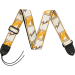 Fender 2 Monogrammed Guitar Strap White Brown Yellow