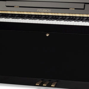 Feurich 115 Premiere Upright Piano; Polished Black