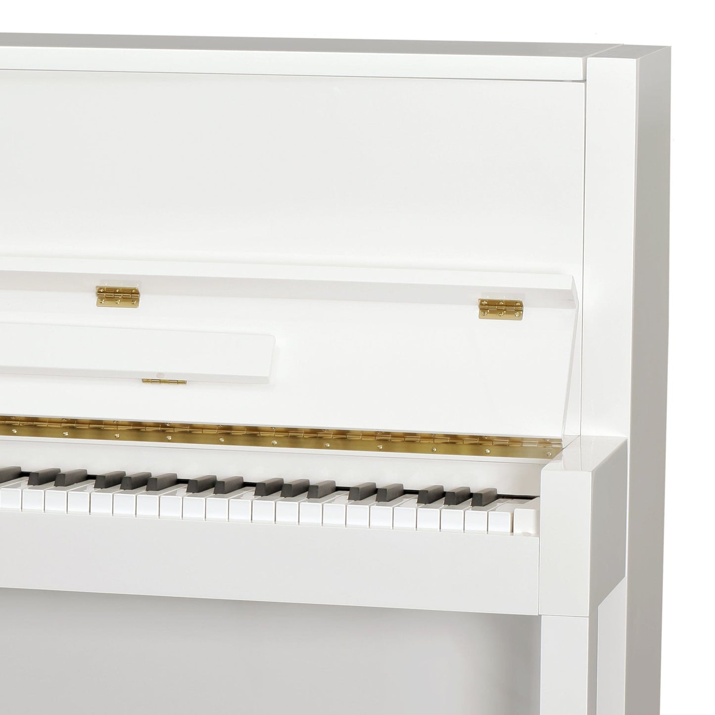 Feurich 115 Premiere Upright Piano; Polished White