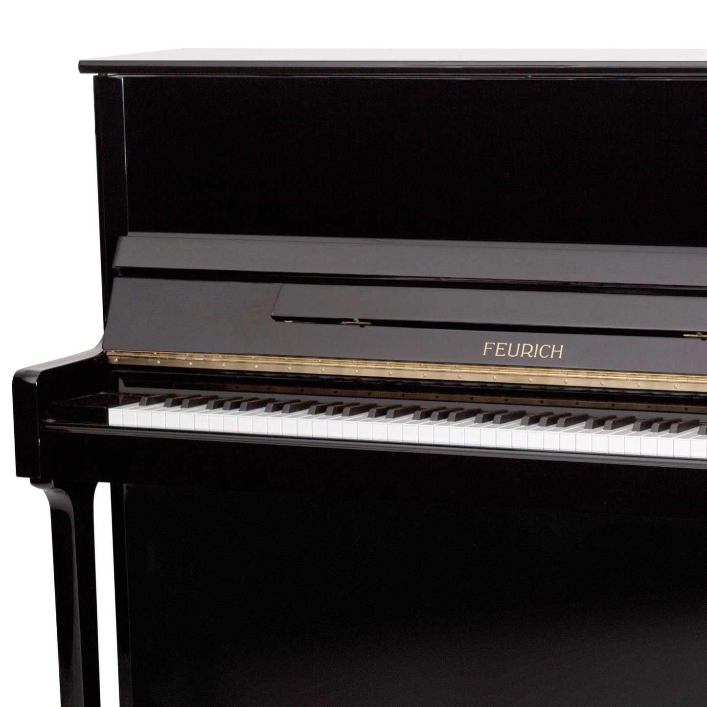 Feurich 122 Universal Upright Piano; Polished Black