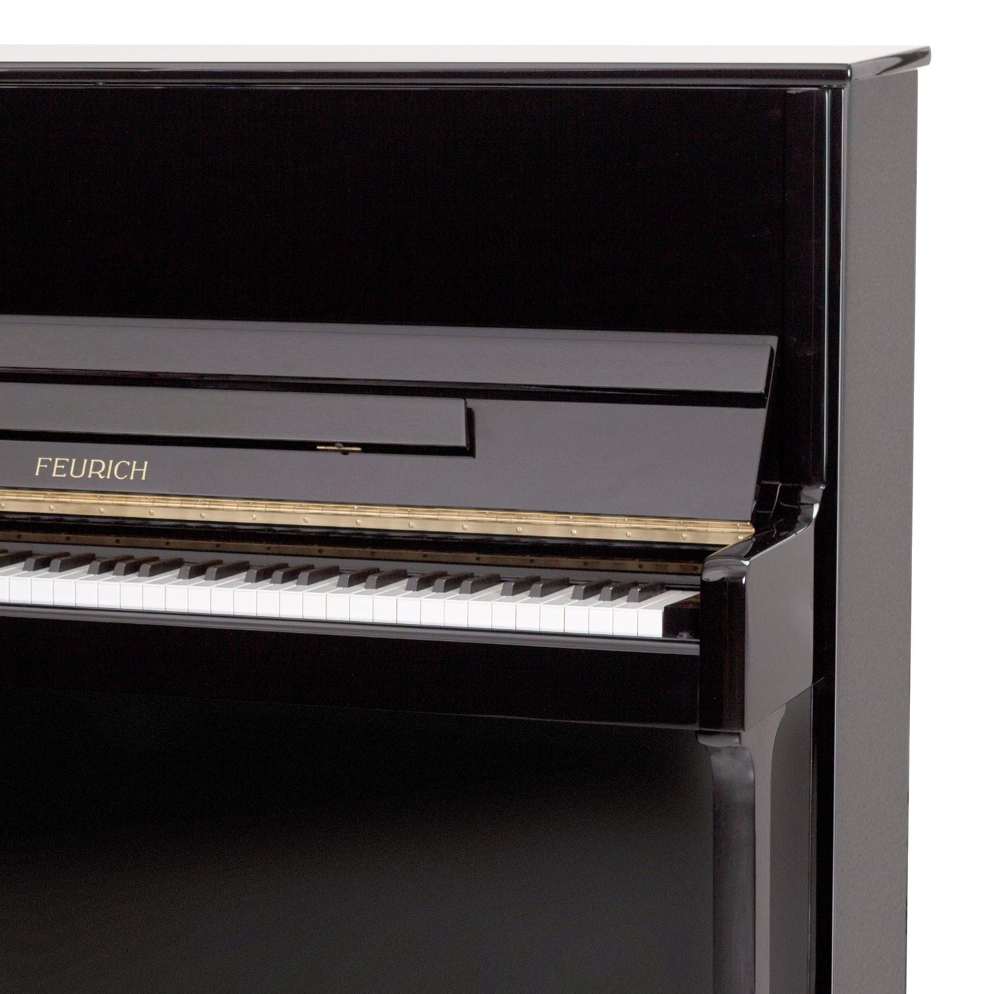 Feurich 122 Universal Upright Piano; Polished Black