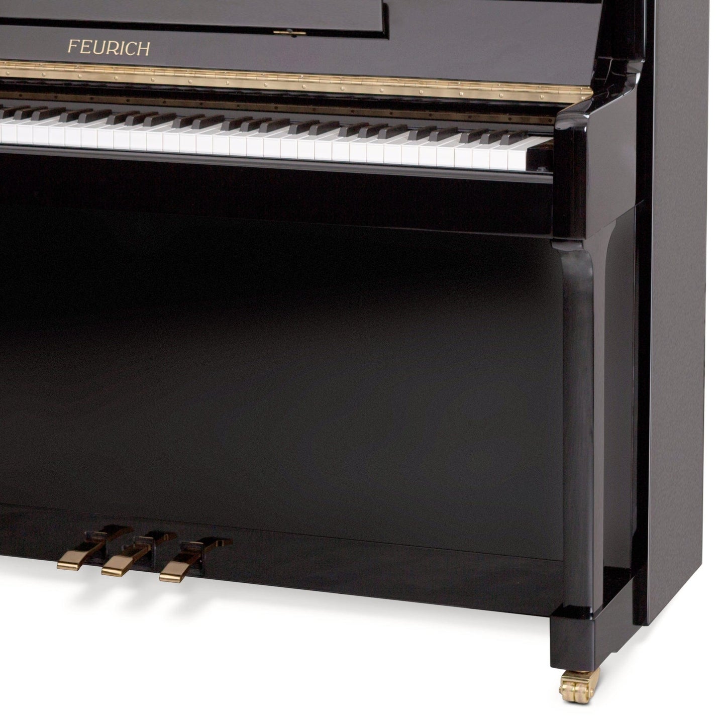 Feurich 122 Universal Upright Piano; Polished Black