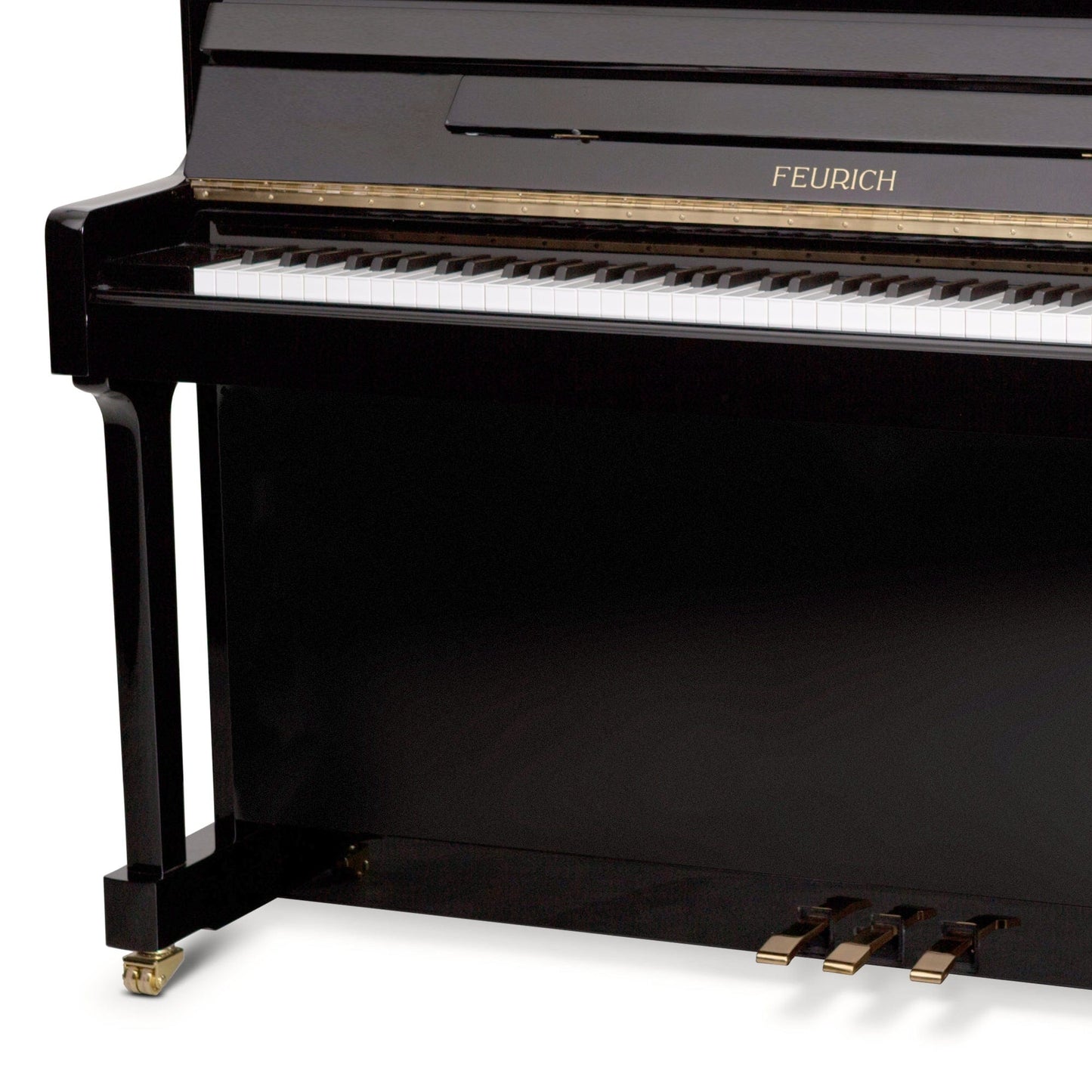 Feurich 122 Universal Upright Piano; Polished Black