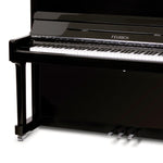 Feurich 122 Universal Upright Piano; Polished Black Chrome Fittings