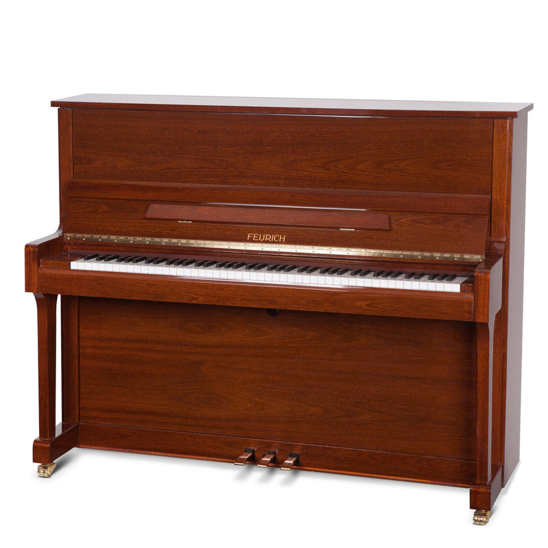 Feurich 122 Universal Upright Piano; Polished Walnut
