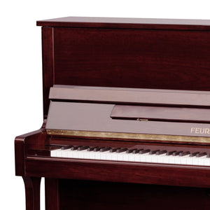 Feurich 122 Universal Upright Piano; Polished Bordeaux