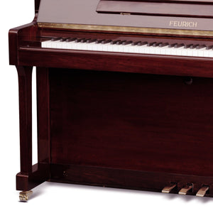 Feurich 122 Universal Upright Piano; Polished Bordeaux