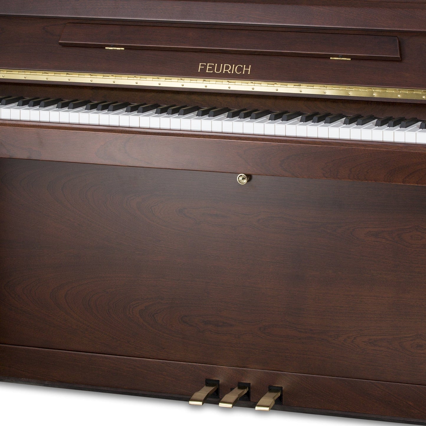 Feurich 122 Universal Upright Piano; Walnut Satin