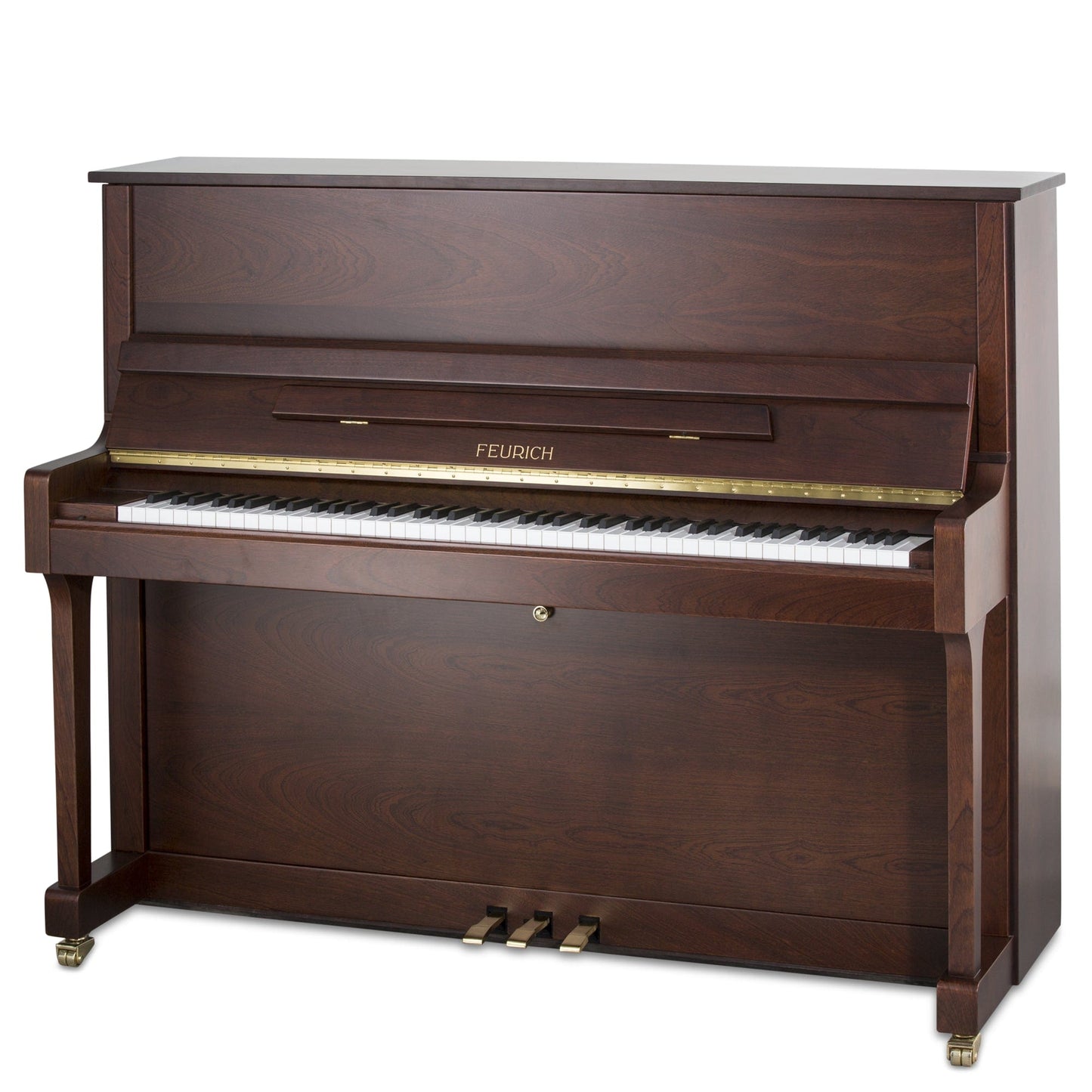 Feurich 122 Universal Upright Piano; Walnut Satin